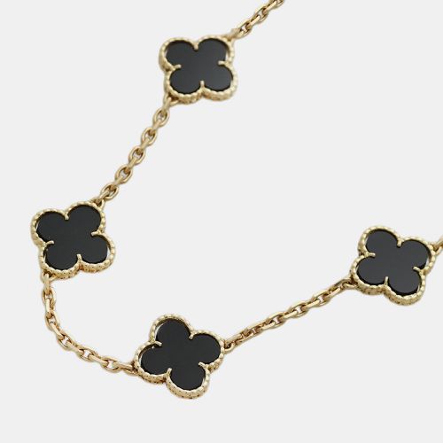 K Gold and Onyx Vintage Alhambra 20 Motif Long Necklace - Van Cleef & Arpels - Modalova