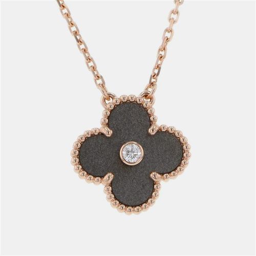 Vintage Alhambra Obsidian Diamond 18k Rose 2023 Holiday Pendant Necklace - Van Cleef & Arpels - Modalova