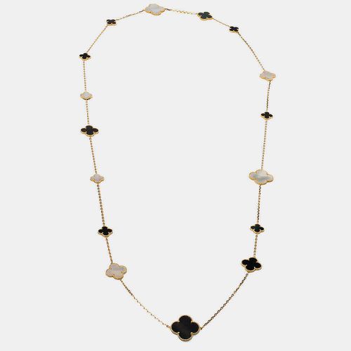 Magic Alhambra Mother of Pearl 18k Gold 16 Motif Station Necklace - Van Cleef & Arpels - Modalova