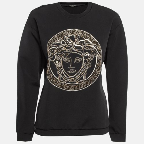 Medussa Embroidered Stretch Knit Sweatshirt M - Versace - Modalova