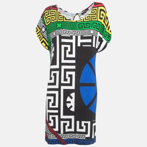 Geometric Greek Print Jersey Mini Dress L - Versace - Modalova