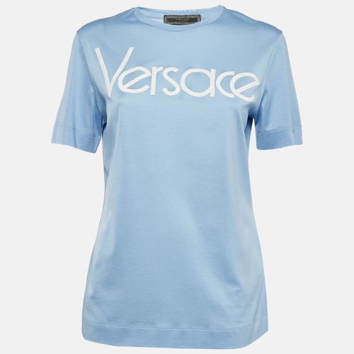 Logo Embroidered Jersey T-Shirt S - Versace - Modalova