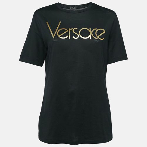 Logo Print Jersey Short Sleeve T-Shirt M - Versace - Modalova