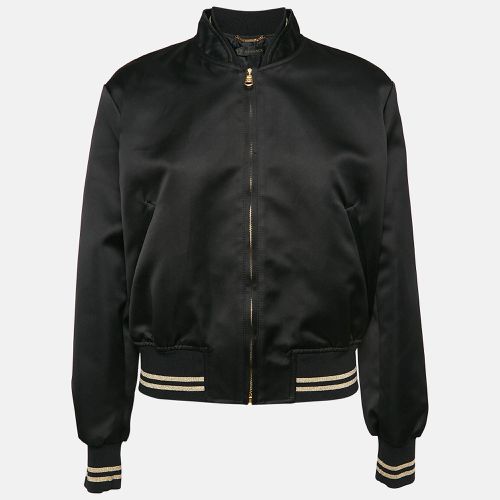 Medusa Embroidered Satin Bomber Jacket M - Versace - Modalova