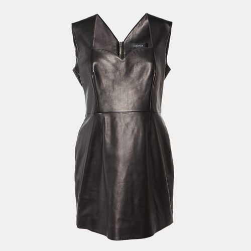 Leather Sleeveless Mini Dress L - Versace - Modalova