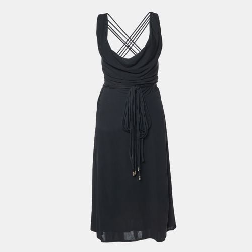 Crepe Lace Up Back Sleeveless Dress L - Versace - Modalova