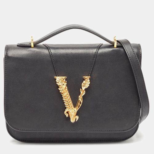 Leather Virtus Shoulder Bag - Versace - Modalova