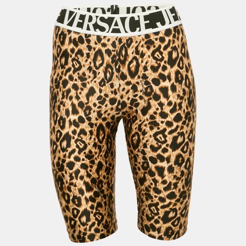Leopard Print Jersey Bermuda Shorts S - Versace Jeans Couture - Modalova