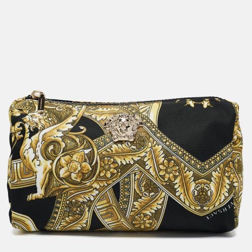 Black/ Barocco Print Fabric Medusa Pouch - Versace - Modalova