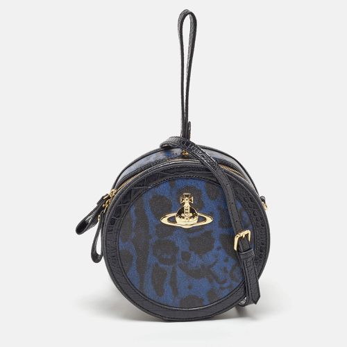 Blue Croc Embossed Leather Round Crossbody Bag - Vivienne Westwood - Modalova