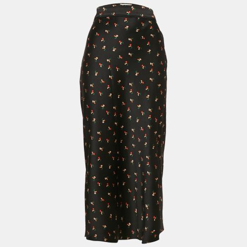 Floral Print Textured Satin Midi Skirt S - Victoria Beckham - Modalova