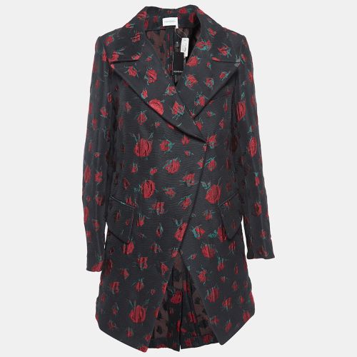 Saint Laurent Rose Motif Cotton Jacquard Coat S - Yves Saint Laurent - Modalova