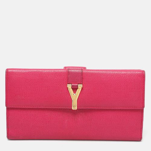 Leather Ligne Y Flap Wallet - Yves Saint Laurent - Modalova