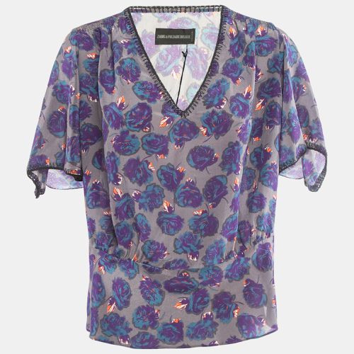 Purple Rose Print Silk Top M - Zadig & Voltaire - Modalova