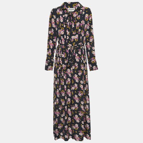 Floral Print Silk Pleated Button Front Maxi Dress S - Zadig & Voltaire - Modalova