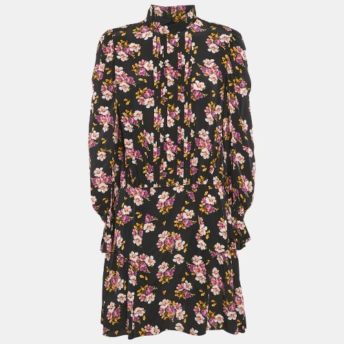 Floral Print Silk Pleated Rabbi Peonies Show Short Dress L - Zadig & Voltaire - Modalova