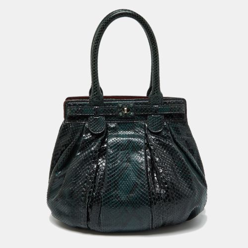 Green Python Puffy Hobo - Zagliani - Modalova