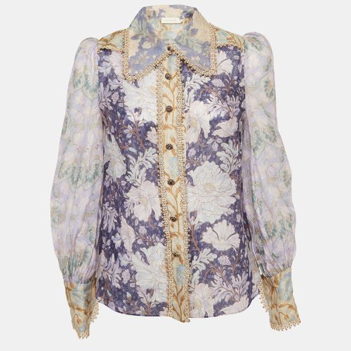 Celestial Floral Print Linen Blend Blouse S - Zimmermann - Modalova