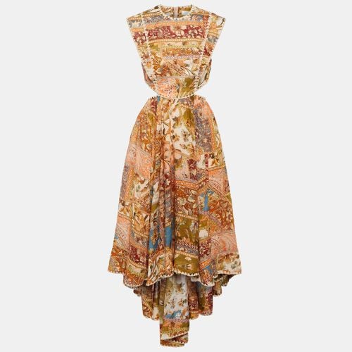 Printed Ramie Cut-Out Dress Midi M - Zimmermann - Modalova