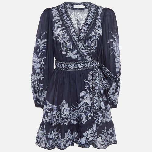 Floral Print Cotton Aliane Mini Wrap Dress M - Zimmermann - Modalova