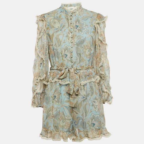 Paisley Print Silk Lace Insert Playsuit L - Zimmermann - Modalova