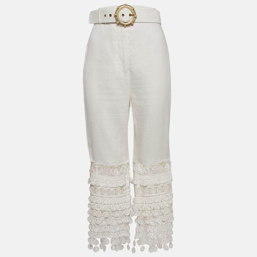 Linen Lace Trimmed High Tide Nautical Pants L - Zimmermann - Modalova