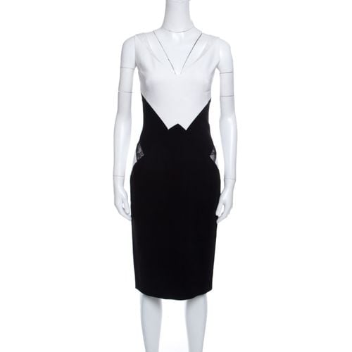 Monochrome Colorblock Lace Insert Sleeveless Dress S - Zuhair Murad - Modalova