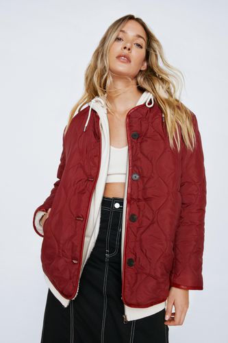Womens Reversible Teddy Lined Quilted Jacket - - 6 - Nasty Gal - Modalova
