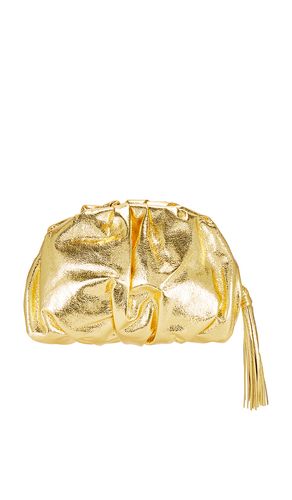 Estuche ruched en color oro metálico talla all - Rebecca Minkoff - Modalova