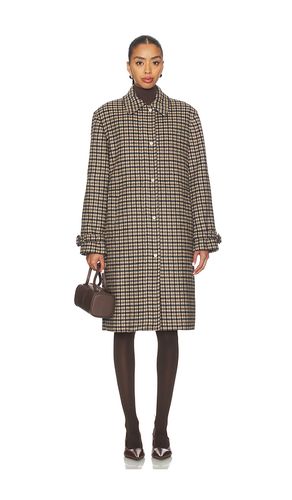 Plaid Car Coat With Faux Leather Trim in . Size S. Also in - Vince - Modalova