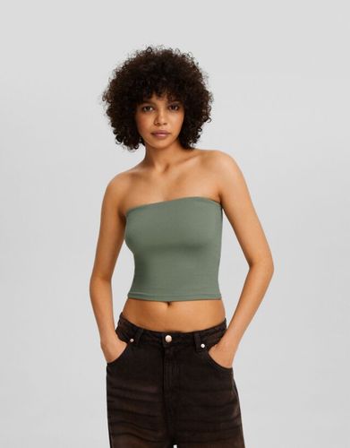 Bershka Top Bandeau Mujer M Kaki - Bershka - Modalova