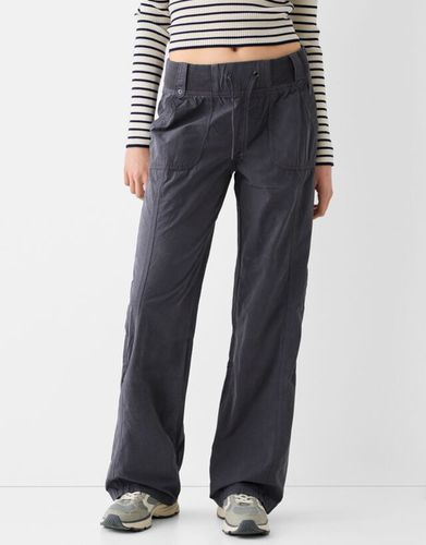 Pantalón Straight Algodón Cintura Canalé Bskteen Xs - Bershka - Modalova