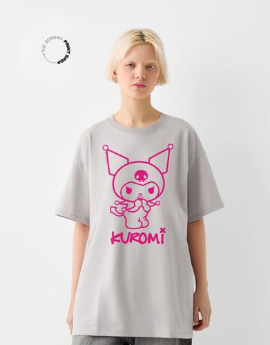 Camiseta Kuromi Manga Corta Boxy Mujer L - Bershka - Modalova