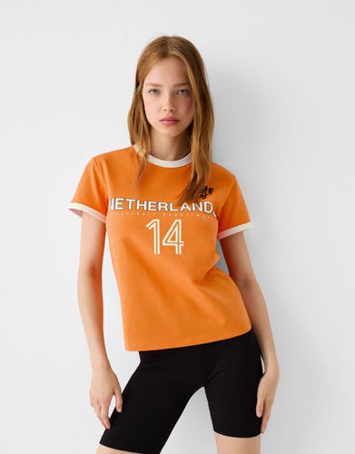 Camiseta Manga Corta Contraste Sport Mujer S - Bershka - Modalova