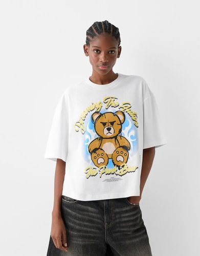 Camiseta Wearable Art Crop Boxy Fit Print Mujer Xl - Bershka - Modalova
