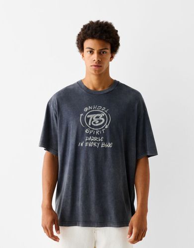 Camiseta Manga Corta Efecto Lavado Hombre Xl - Bershka - Modalova