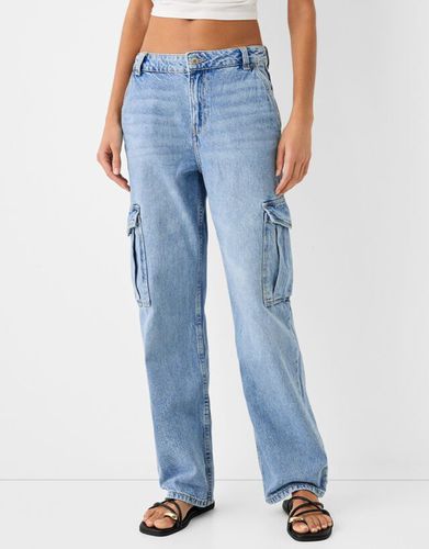 Jeans Straight Cargo Mujer 44 - Bershka - Modalova