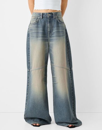 Jeans Mega Baggy Bordado Mujer 38 - Bershka - Modalova