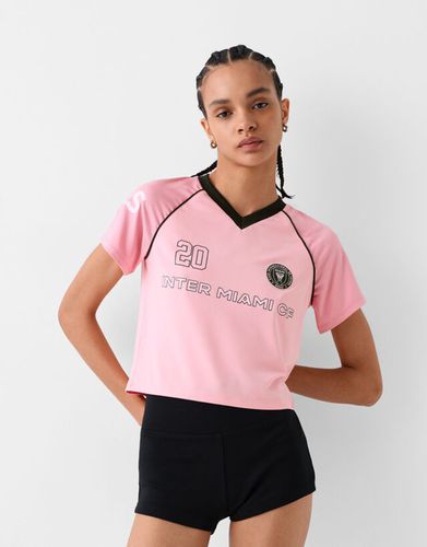 Camiseta Inter Miami Cf Cropped Print Mujer M - Bershka - Modalova