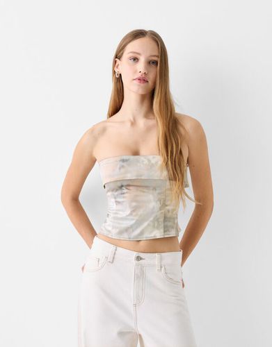 Top Satén Solapa Mujer S - Bershka - Modalova