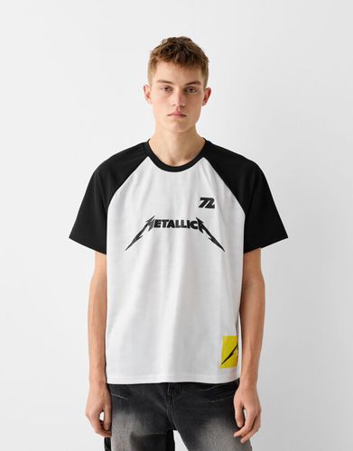 Camiseta Metallica Manga Corta Técnica Print Hombre L - Bershka - Modalova