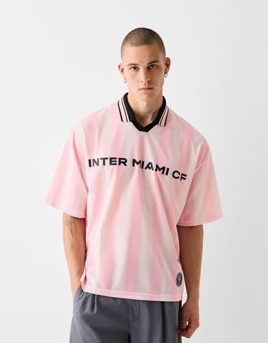 Camiseta Polo Inter Miami Cf Rayas Mesh Hombre L - Bershka - Modalova