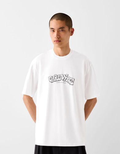 Camiseta Manga Corta Print Hombre Xs - Bershka - Modalova