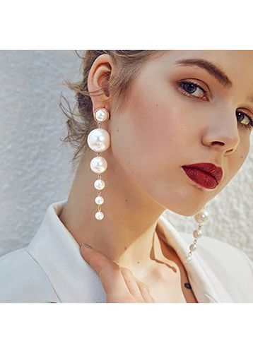 White Pearl Design Earrings for Women - unsigned - Modalova