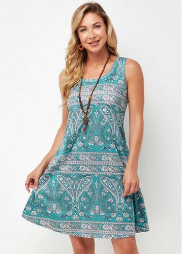 Wide Strap Tribal Print A Line Dress - unsigned - Modalova