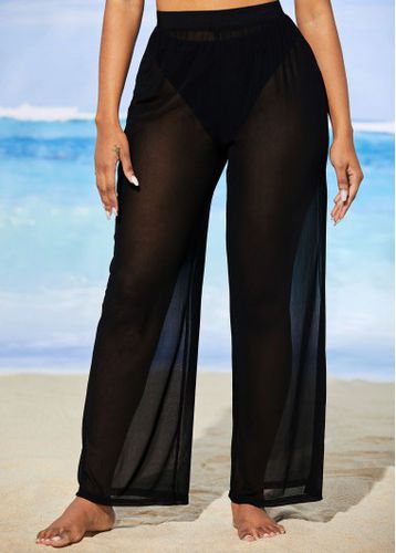 Mesh Solid High Waisted Beach Pants - unsigned - Modalova