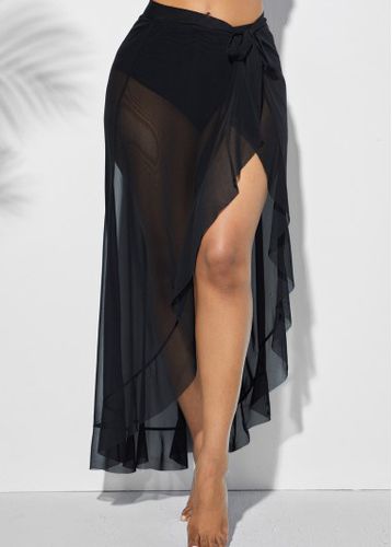 Flowy Lace Black Cover Up Skirt - unsigned - Modalova
