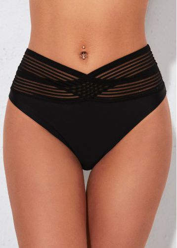 Black High Waisted Cross Strap Swimwear Panty - unsigned - Modalova