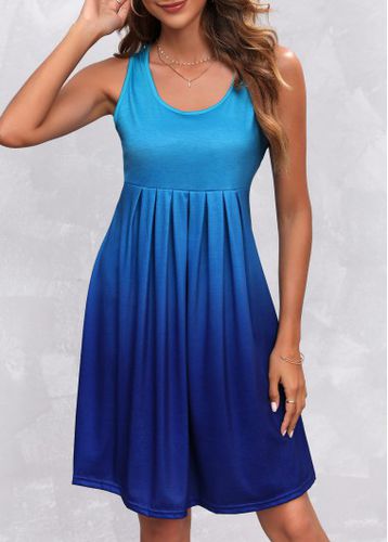 Fold Blue Wide Strap Ombre Dress - unsigned - Modalova