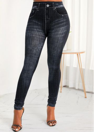 Black Pocket Skinny Zipper Fly High Waisted Jeans - unsigned - Modalova